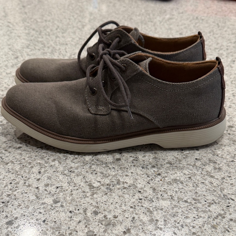 Men's Size 8 Florsheim Canvas Derby Shoes Grey/Brown